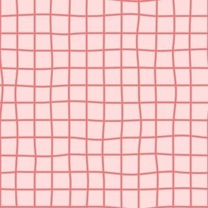 Whimsical medium pink Grid Lines on light pink