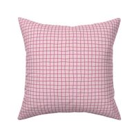 Whimsical Peony Pink Grid Lines on cotton candy pink