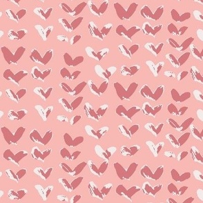 Baby Pink Valentines Day Painted Hearts