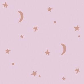 Moon ans stars pink. Cosmic