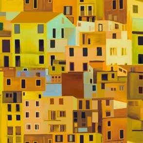 Large scale Italian town Amalfi Coast yellow