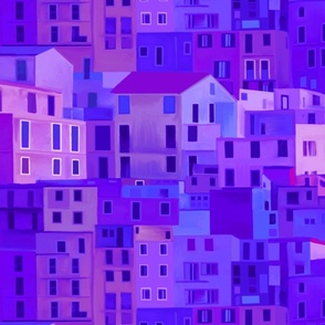 Large scale Italian town Amalfi Coast purple 