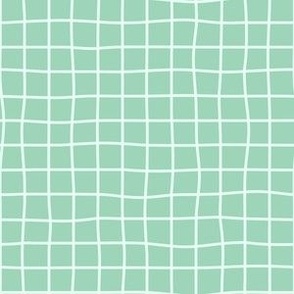 Whimsical Light Green Grid Lines on medium green