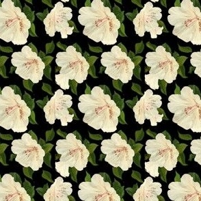 Floral White on Black - Small