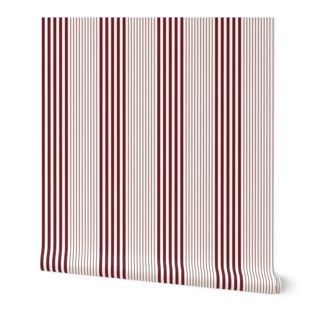 French Farmhouse Stripes Claret 77222c and Natural fefdf4