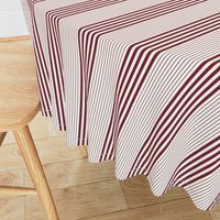 French Farmhouse Stripes Claret 77222c and Natural fefdf4