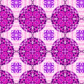 Stained Glass Ceiling Disco Balls and Grannies Fancy Squares - Pink, Purple, Fuschia