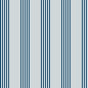 French Farmhouse Stripes Prussian 023f67 and White ffffff