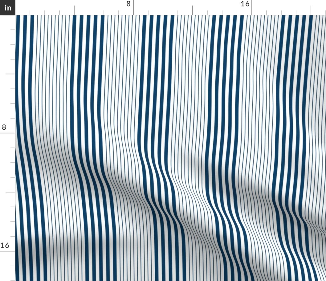 French Farmhouse Stripes Prussian 023f67 and White ffffff