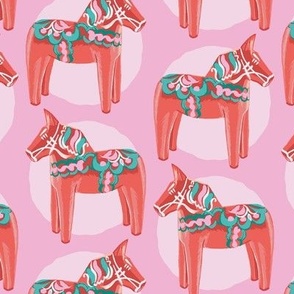 Pink Dala Horse Pattern 