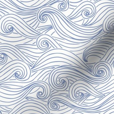 Woodcut waves wallpaper XL scale in ink by Pippa Shaw