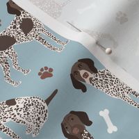 German Shorthaired Pointer Dog Paws and Bones Blue