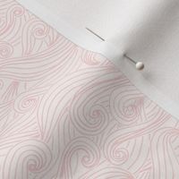 Woodcut waves wallpaper Large scale in blush rose by Pippa Shaw