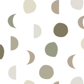 moon phases: mossy, verde, cypress, maple, cake batter, moth