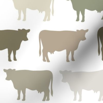 cows: mossy, verde, cypress, maple, cake batter, moth