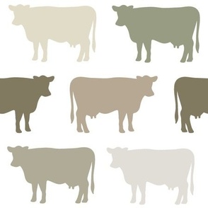 cows: mossy, verde, cypress, maple, cake batter, moth