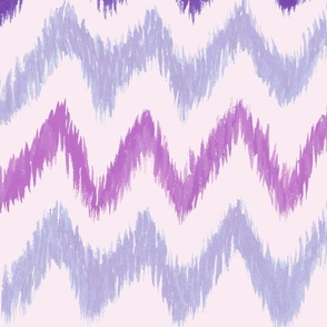 Handpainted Ikat Stripes in Purple - Large
