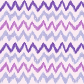 Handpainted Ikat Stripes in Purple - Medium