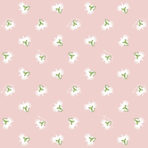 MPBL- sm white dove egret flower on Pink:A