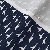 Small Swan Silhouette on Navy