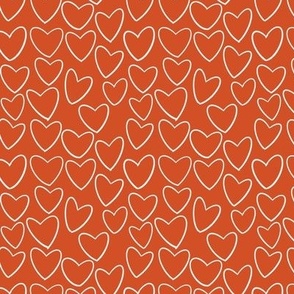 Valentine Hearts Allover Burnt Orange