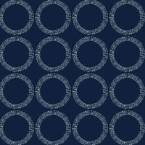 Dashed Circle in light blue on dark blue