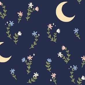 floral moon patterned