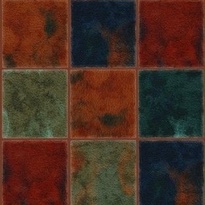terracotta watercolor copper square tiles