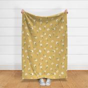 24" Repeat Spring Daffodil Pattern Extra Large Scale | Honey Yellow MK003