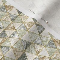 Triangular Marbled Tiles in Sage Green - Ditsy  Scale - Evergreen Fog Olive Tan Beige Triangles Faux Textures