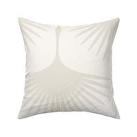 Art Deco Swans - OFf White on Off White - 18" wide repeat