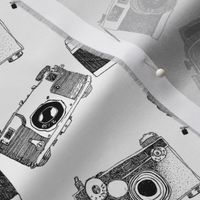 Cameras Vintage Photography Black White Inky || 35mm large format ink illustration