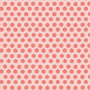 Pink on pink textured polka dot, blush and bashful, small scale