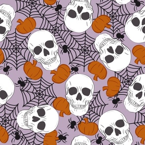Purple Halloween Skulls