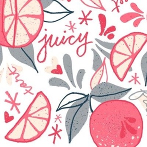 Citrus_Pattern-Grapefruit White BG