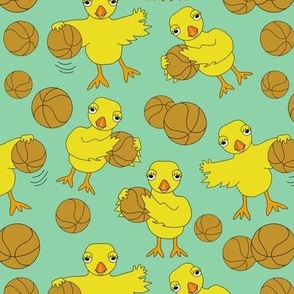 Basketball Chick Petal Solid Color Coordinates Jade