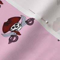 Spooky pirates skulls and swords wild adventures for kids on pink girls