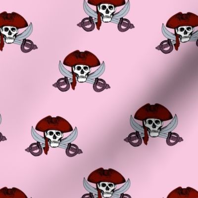 Spooky pirates skulls and swords wild adventures for kids on pink girls