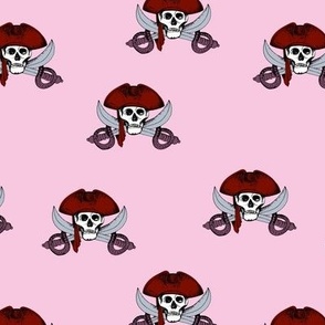 Spooky pirates skulls and swords wild adventures for kids on pink girls