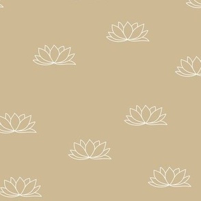 The minimalist lotus flower - abstract yoga theme illustration ginger beige camel