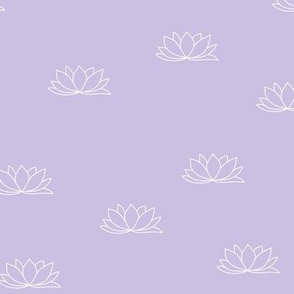 The minimalist lotus flower - abstract yoga theme illustration lilac purple