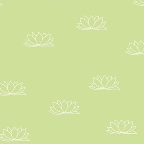 The minimalist lotus flower - abstract yoga theme illustration lime green