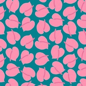 Anthuriums S - Teal and Pink