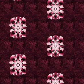monochromatic floral patch - rhodo red