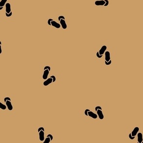 Summer breeze flip flops - minimalist boho style scandinavian summer style sandals golden caramel black