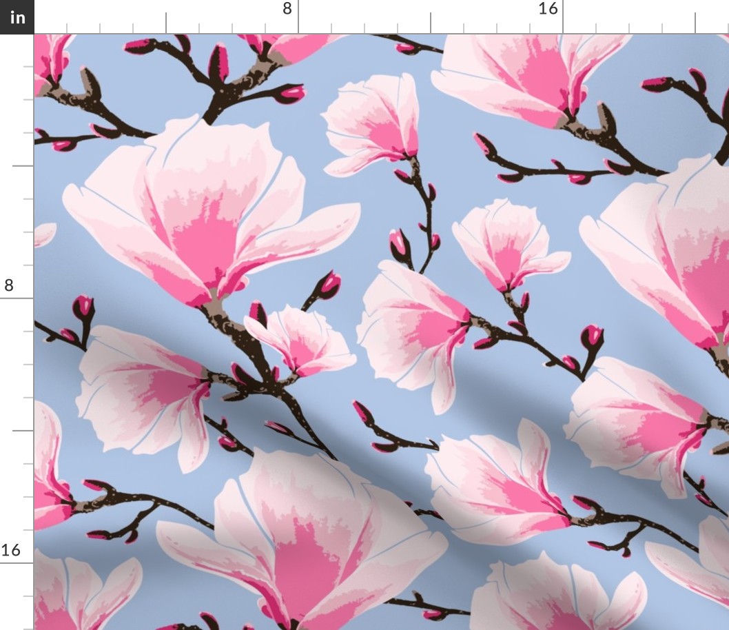 3109 large - Magnolias in Bloom - Dreamy Blue