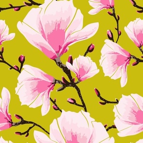 Magnolias in Bloom - Chartreuse