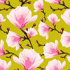 3111 large - Magnolias in Bloom - Chartreuse