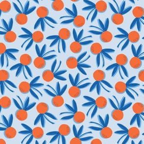 Citrus Pop Floral Md | Blues + Orange