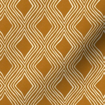 small - Diamond lattice- inverse - cream/burnt orange 